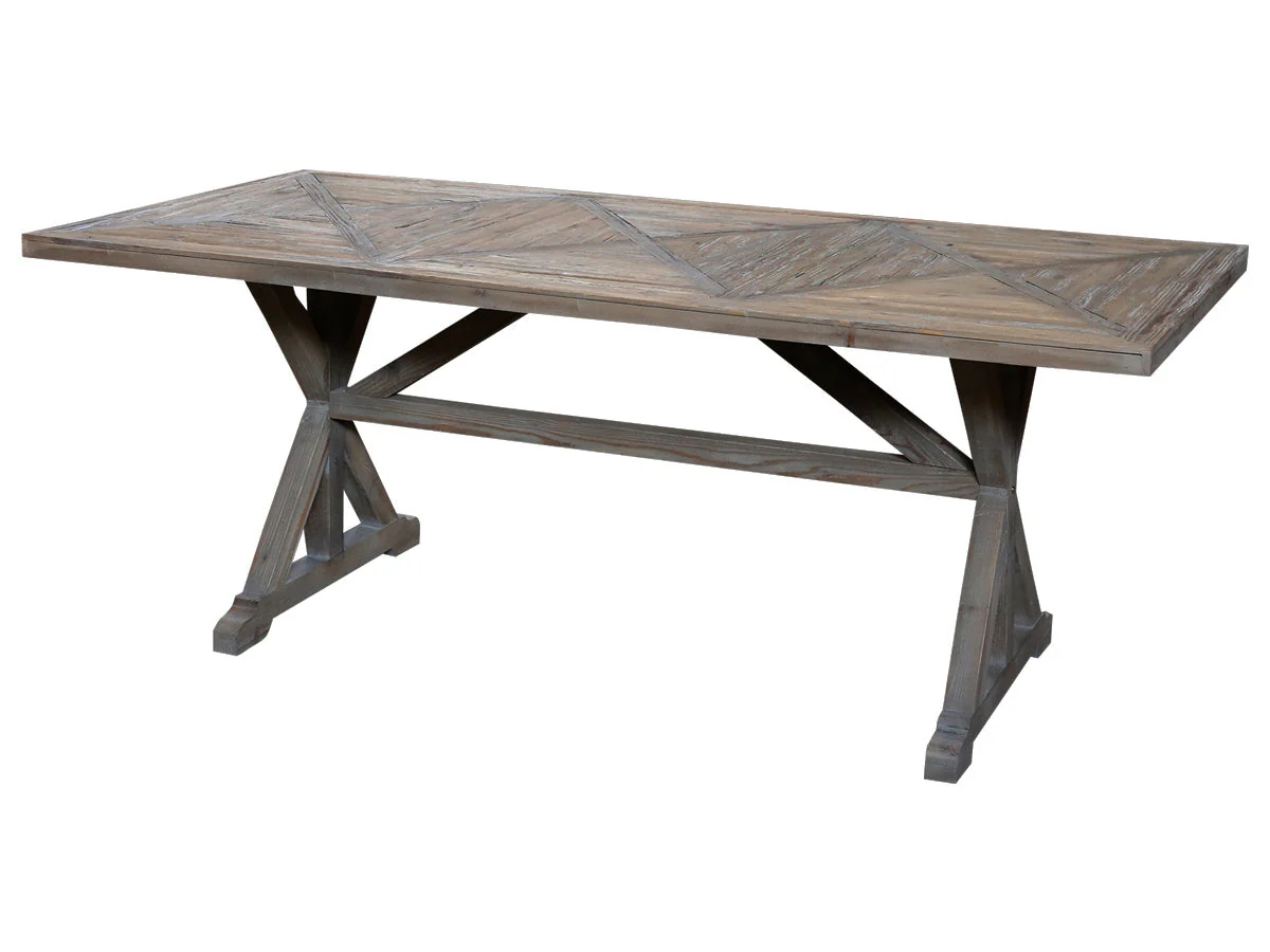 French Dining Table in Recycled Wood - Image 6