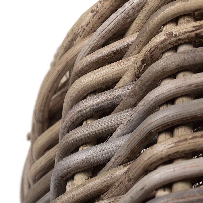 Pot-bellied Hessian Lined Rattan Log Basket - Image 6